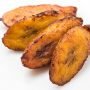 Fried Maduro Sweet Plantain on white background